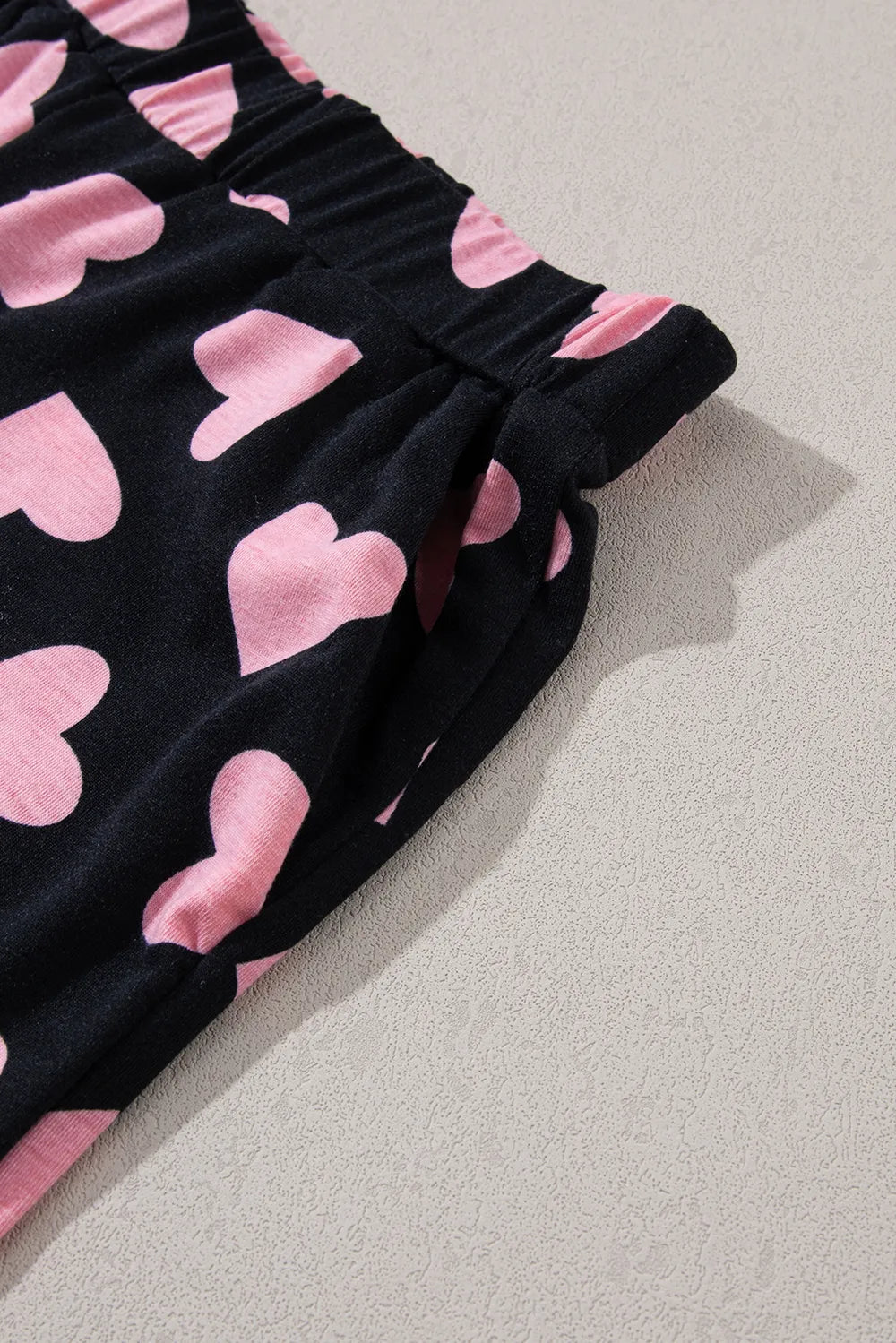 Ensemble Lounge à Manches Longues et Short avec Imprimé Cœur 💖