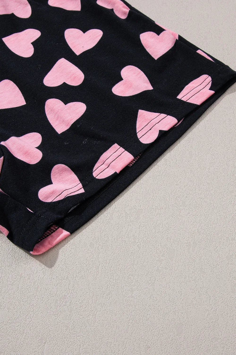Ensemble Lounge à Manches Longues et Short avec Imprimé Cœur 💖