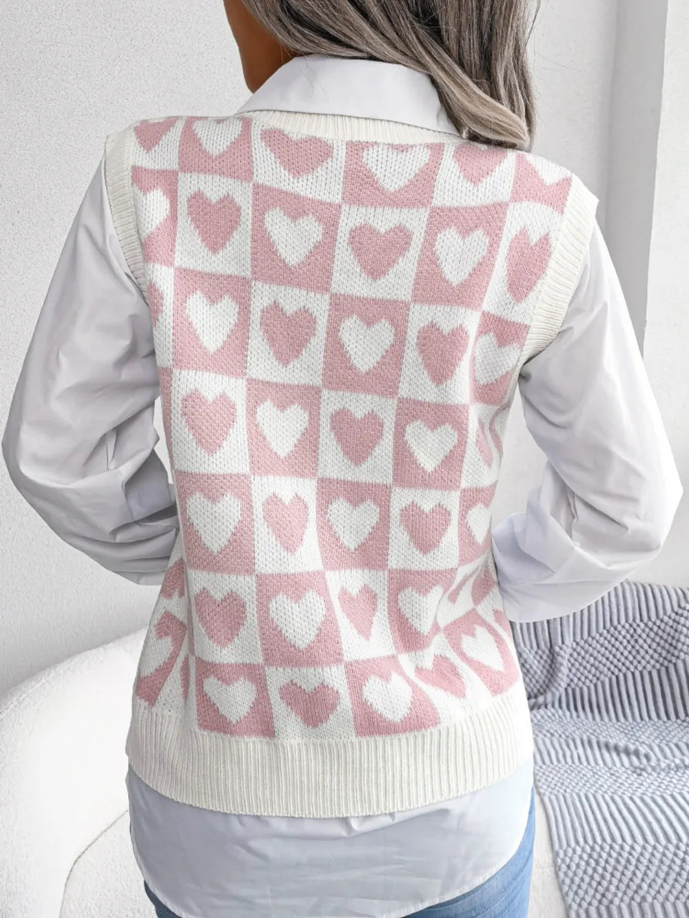 Gilet Basique à Col Rond et Détail Tricoté 💖