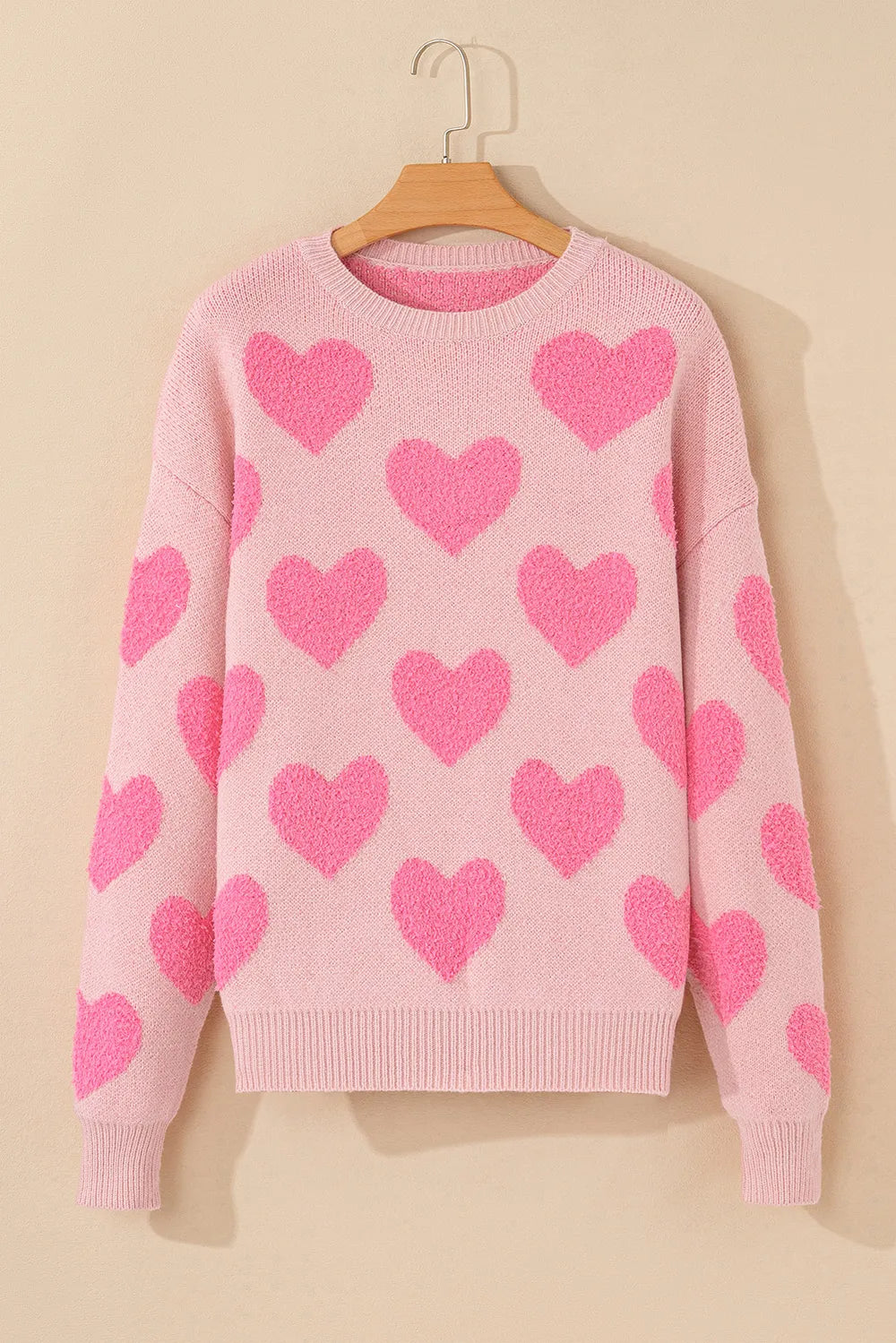 Pull Basique à Col Rond avec Détail Cœur 💖
