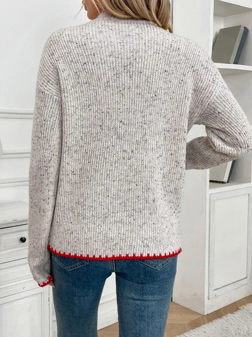 Pull Amour Cœur à Col Rond et Détail 3D 💖