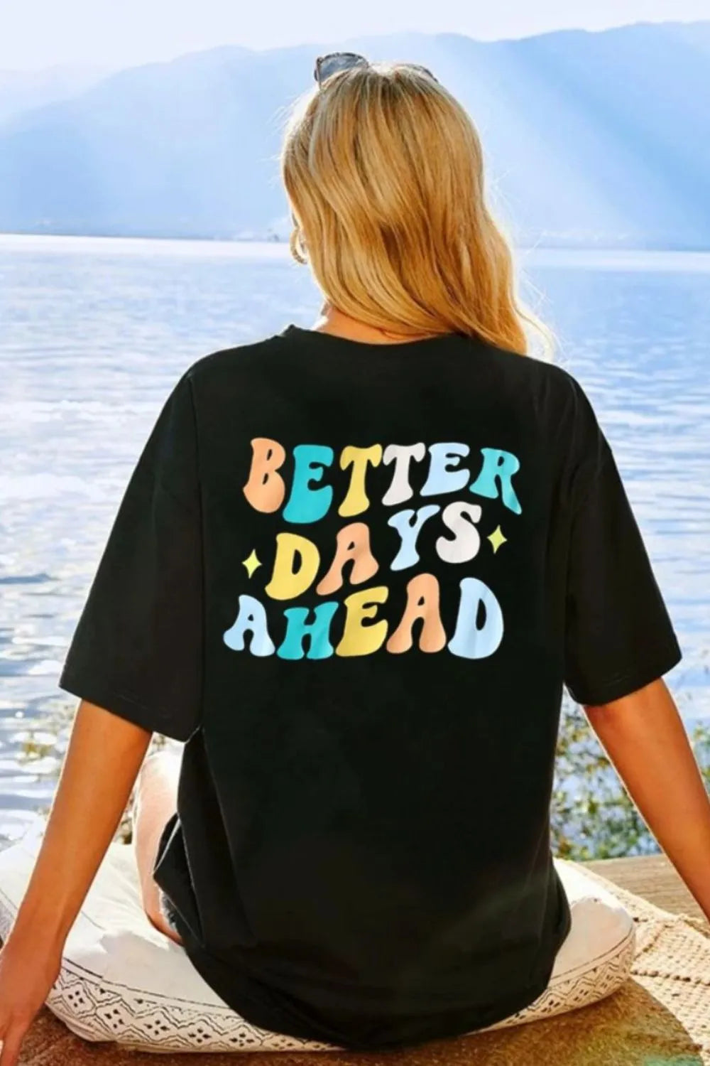 T-shirt à Col Rond "BETTER DAYS AHEAD"