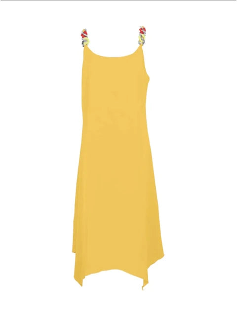 Robe grande taille col rond couleur unie