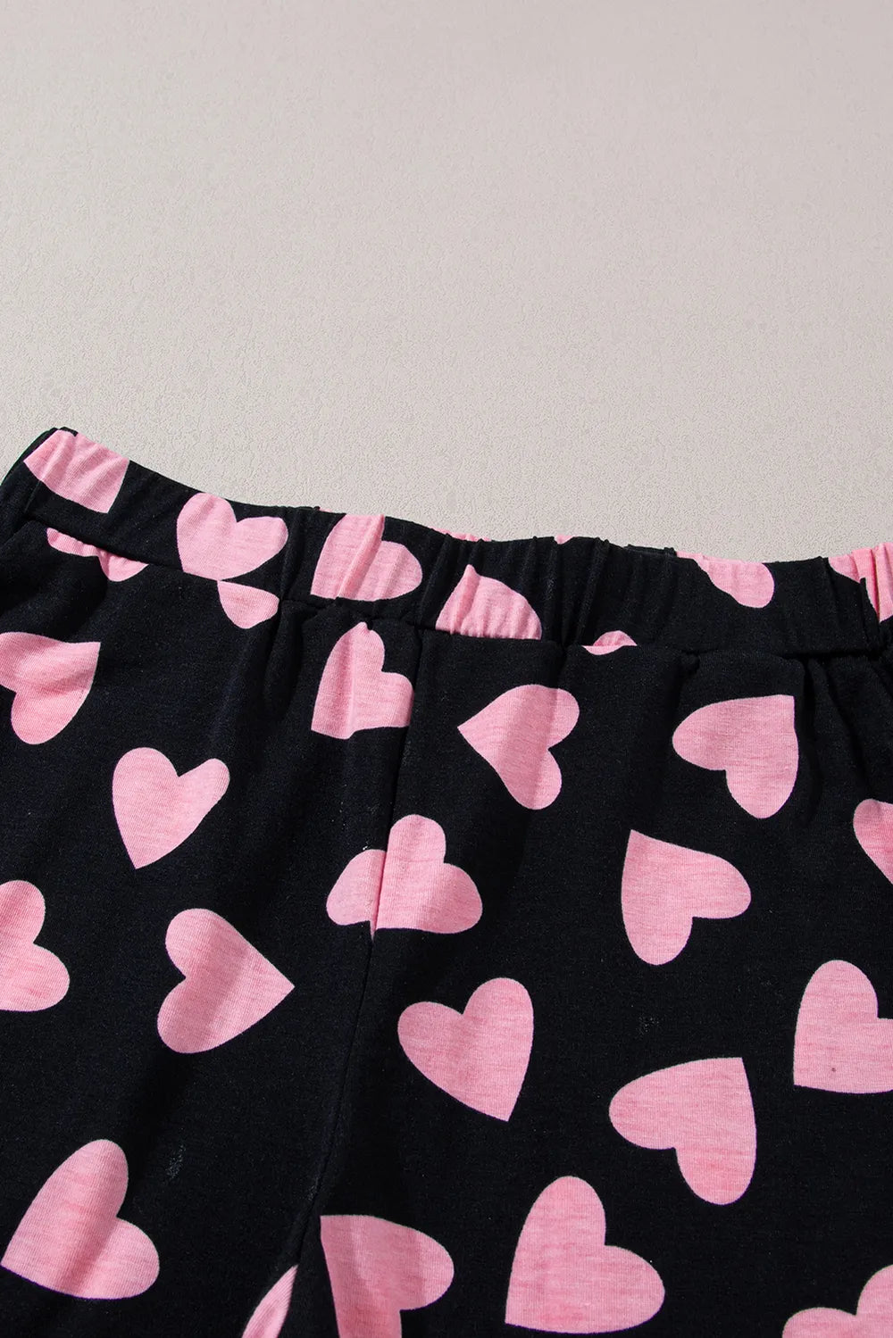 Ensemble Lounge à Manches Longues et Short avec Imprimé Cœur 💖