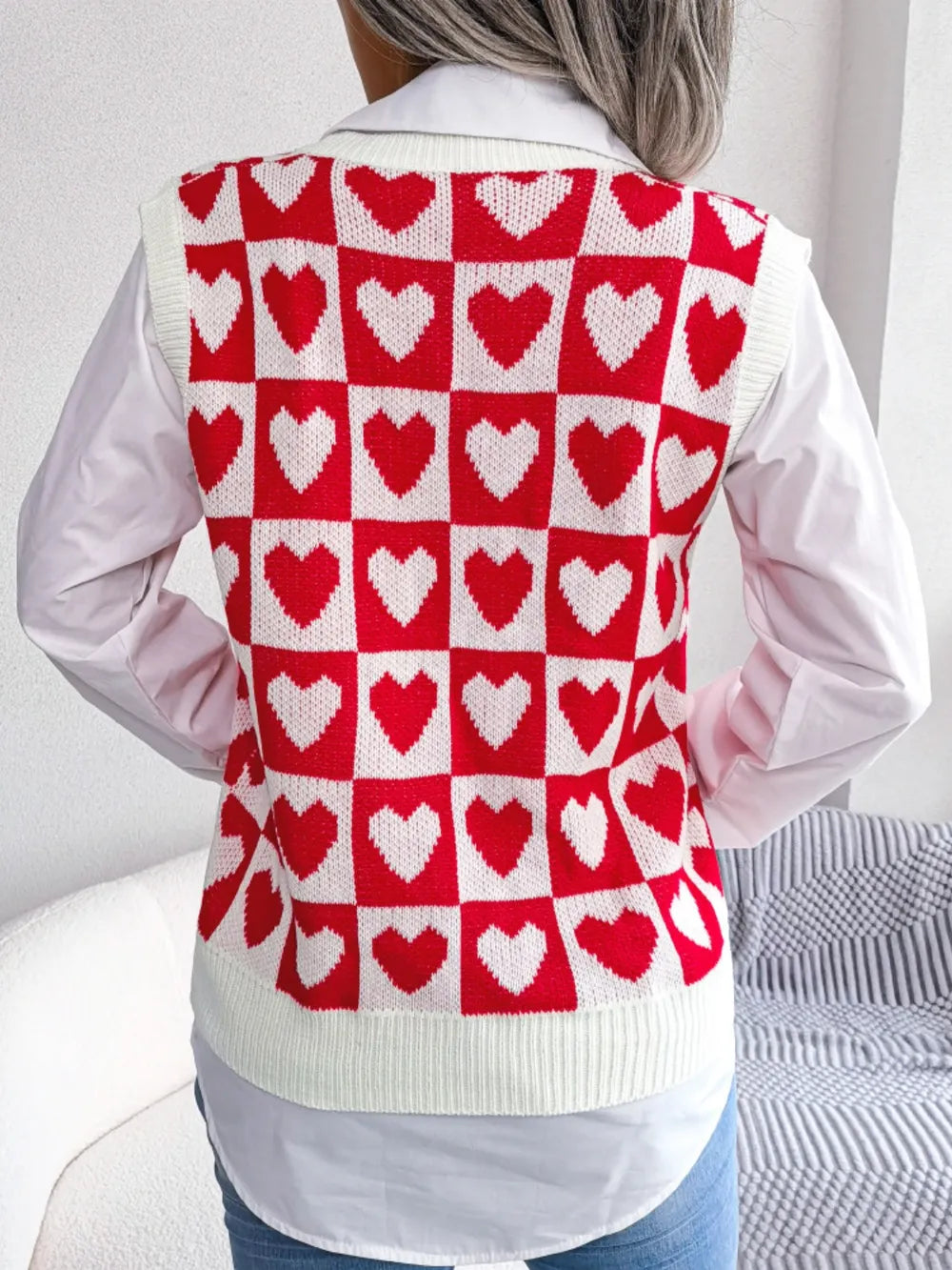 Gilet Basique à Col Rond et Détail Tricoté 💖