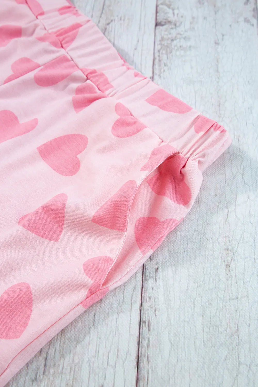 Ensemble Lounge à Manches Longues et Short avec Imprimé Cœur 💖