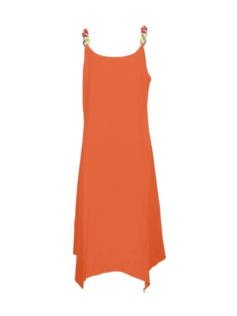 Robe grande taille col rond couleur unie
