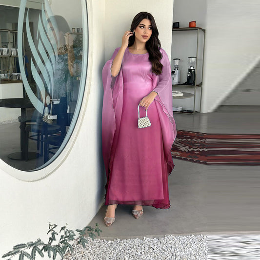 Robe Longue Satinée Dégradée – Élégance Flottante & Couleurs Envoûtantes 💫