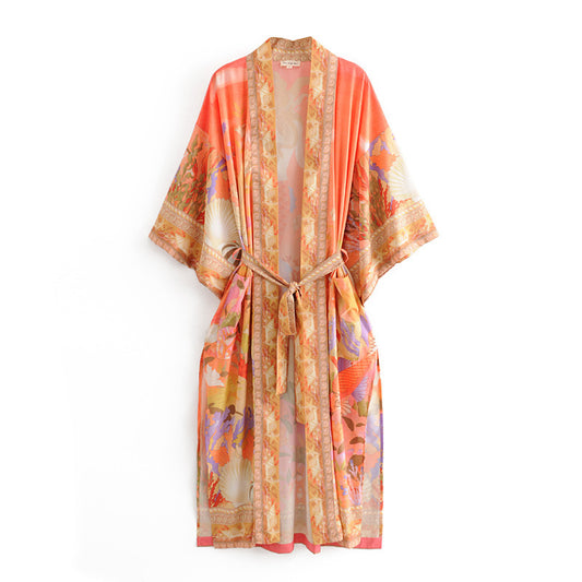 Kimono Femme Printemps – Imprimé Sirène & Coupe Décontractée 🌊