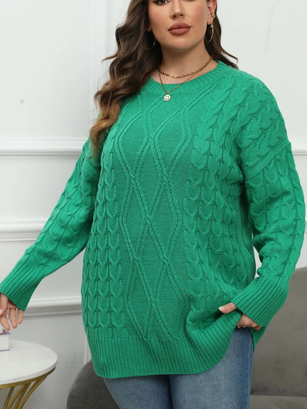Pull Grande Taille Maille Torsadée