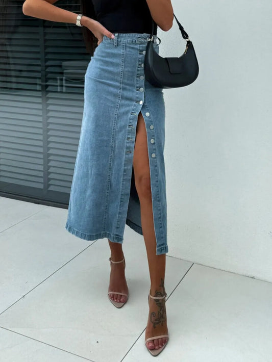 Jupe midi en jean