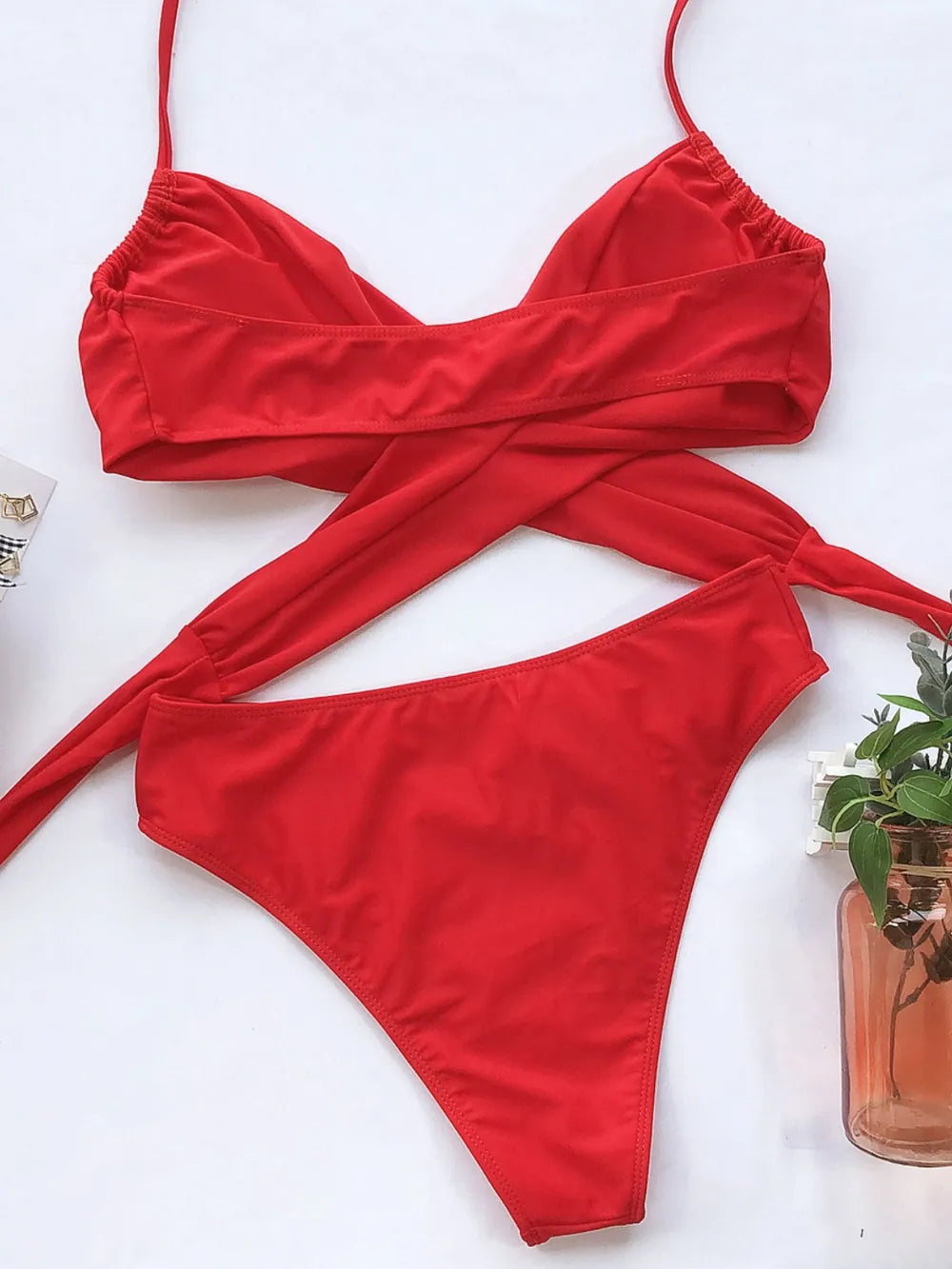 Ensemble Bikini Deux Pièces à Col Halter