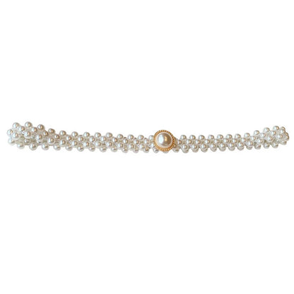 Chaîne de taille large en perles imitée