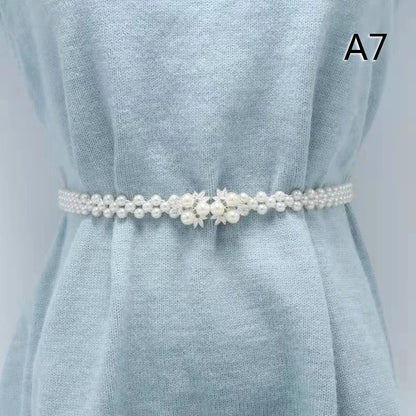 Chaîne de taille large en perles imitée