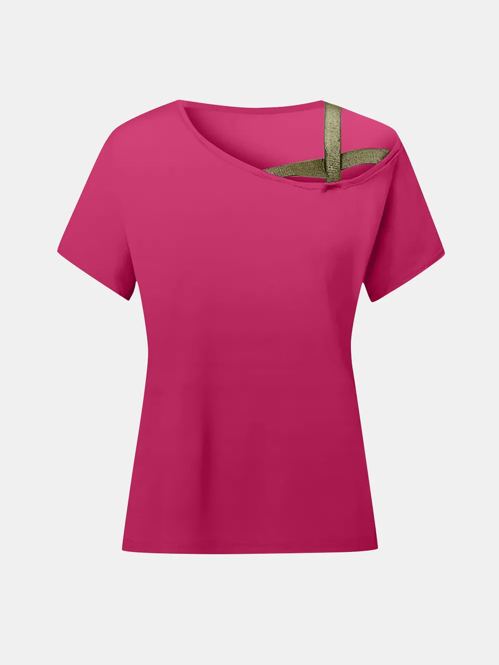 T-Shirt à manches courtes et col asymétrique