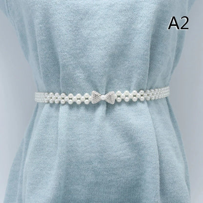 Chaîne de taille large en perles imitée