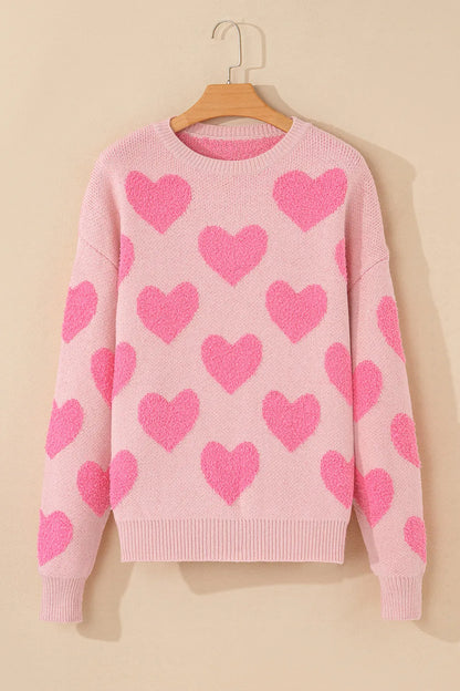 Pull Basique à Col Rond avec Détail Cœur 💖