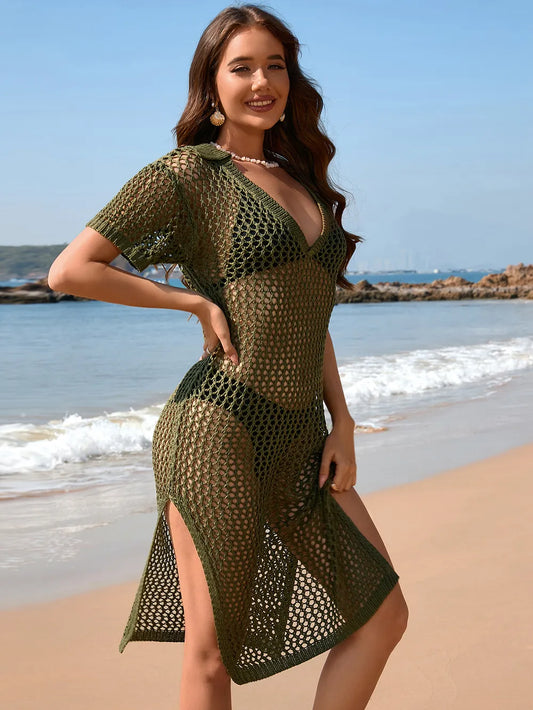 Robe Cache-Maillot Ajourée &amp; Fendue