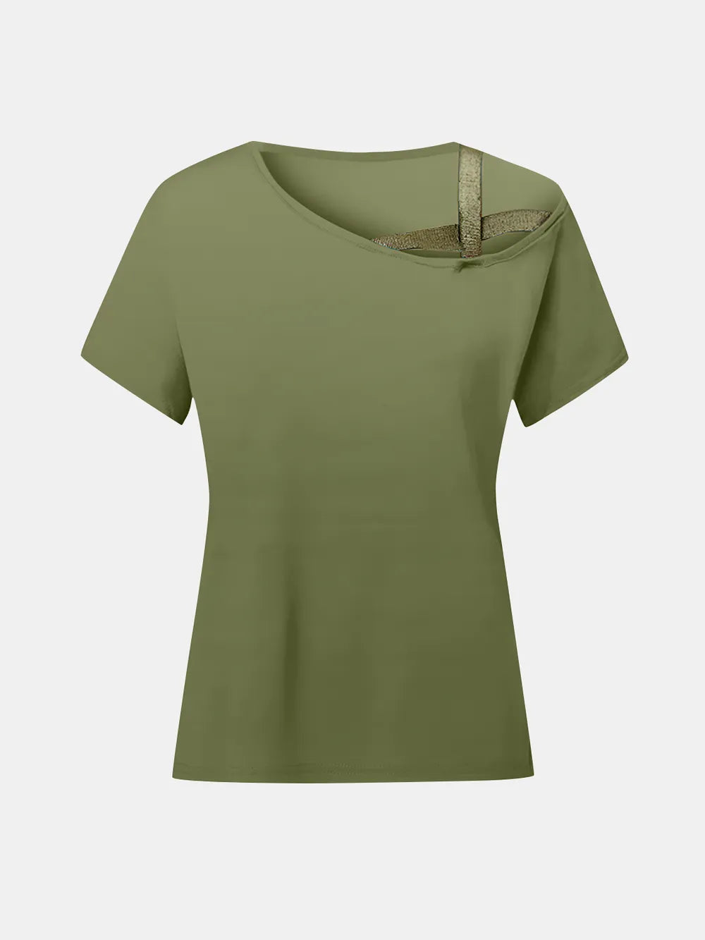 T-Shirt à manches courtes et col asymétrique