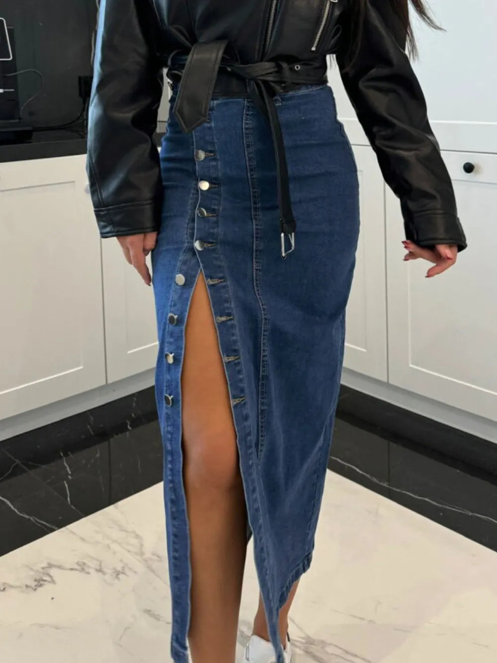 Jupe midi en jean
