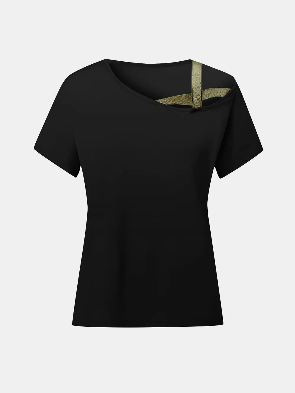 T-Shirt à manches courtes et col asymétrique
