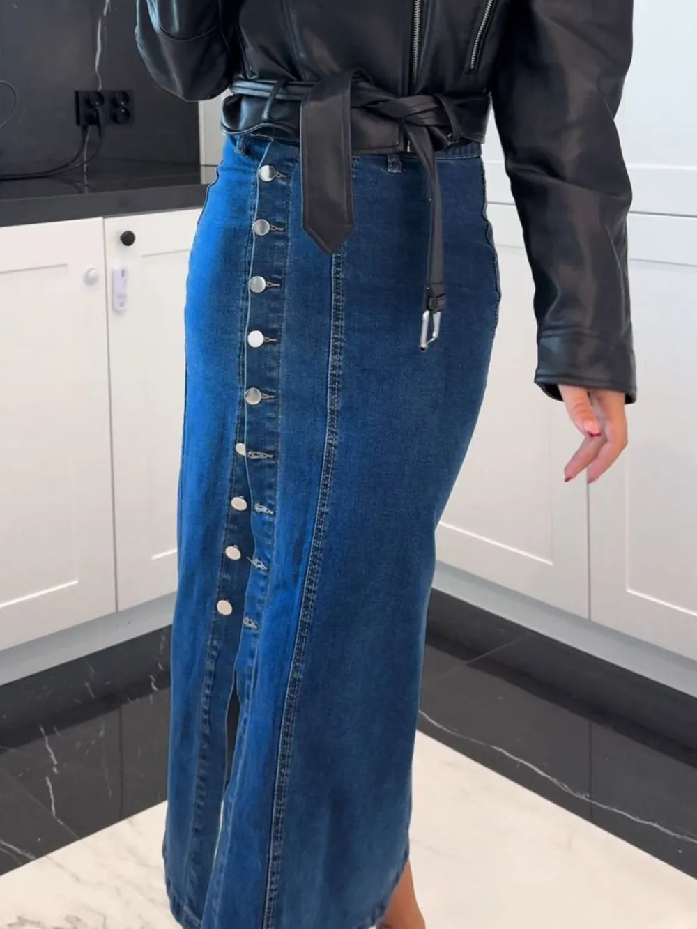 Jupe midi en jean