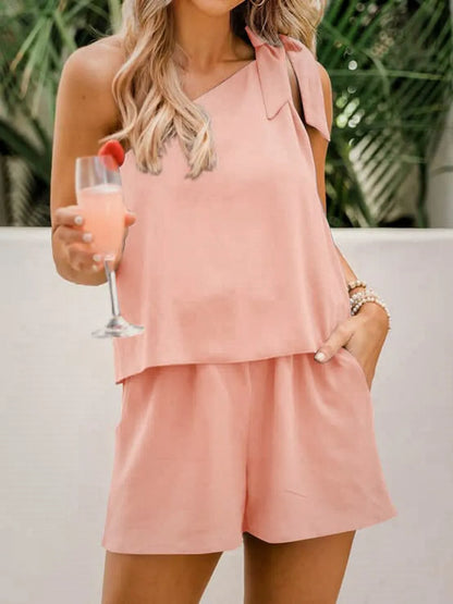 Ensemble Haut Asymétrique et Short à Poches