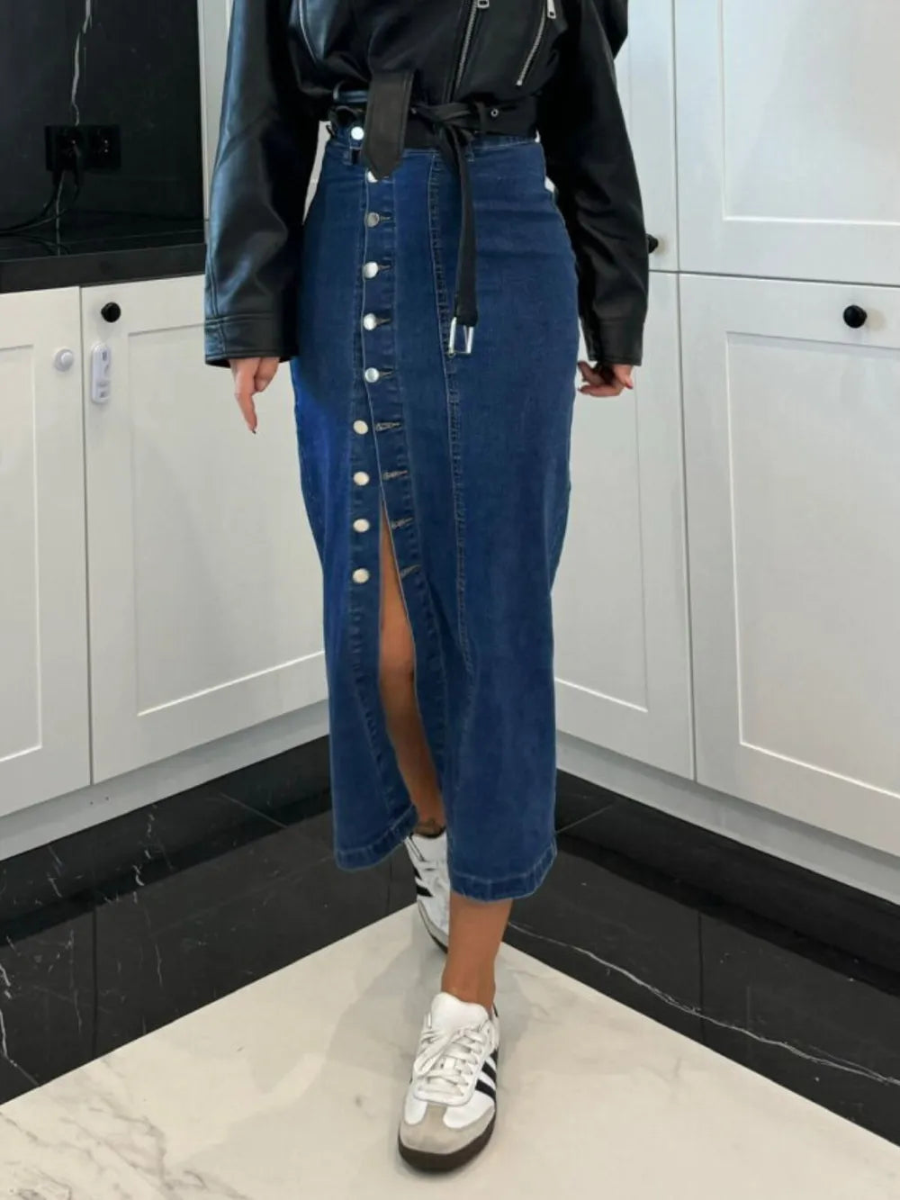 Jupe midi en jean