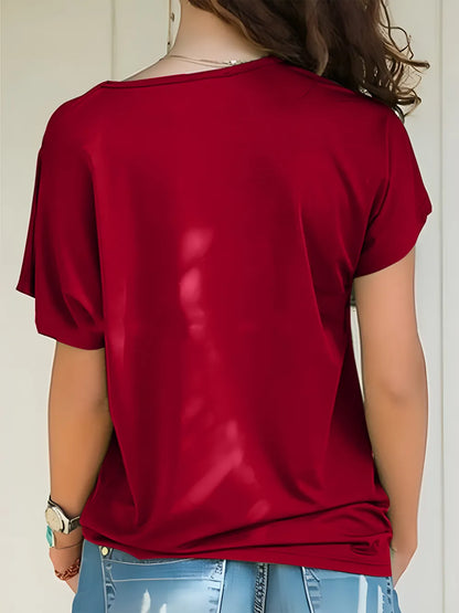 T-Shirt à manches courtes et col asymétrique