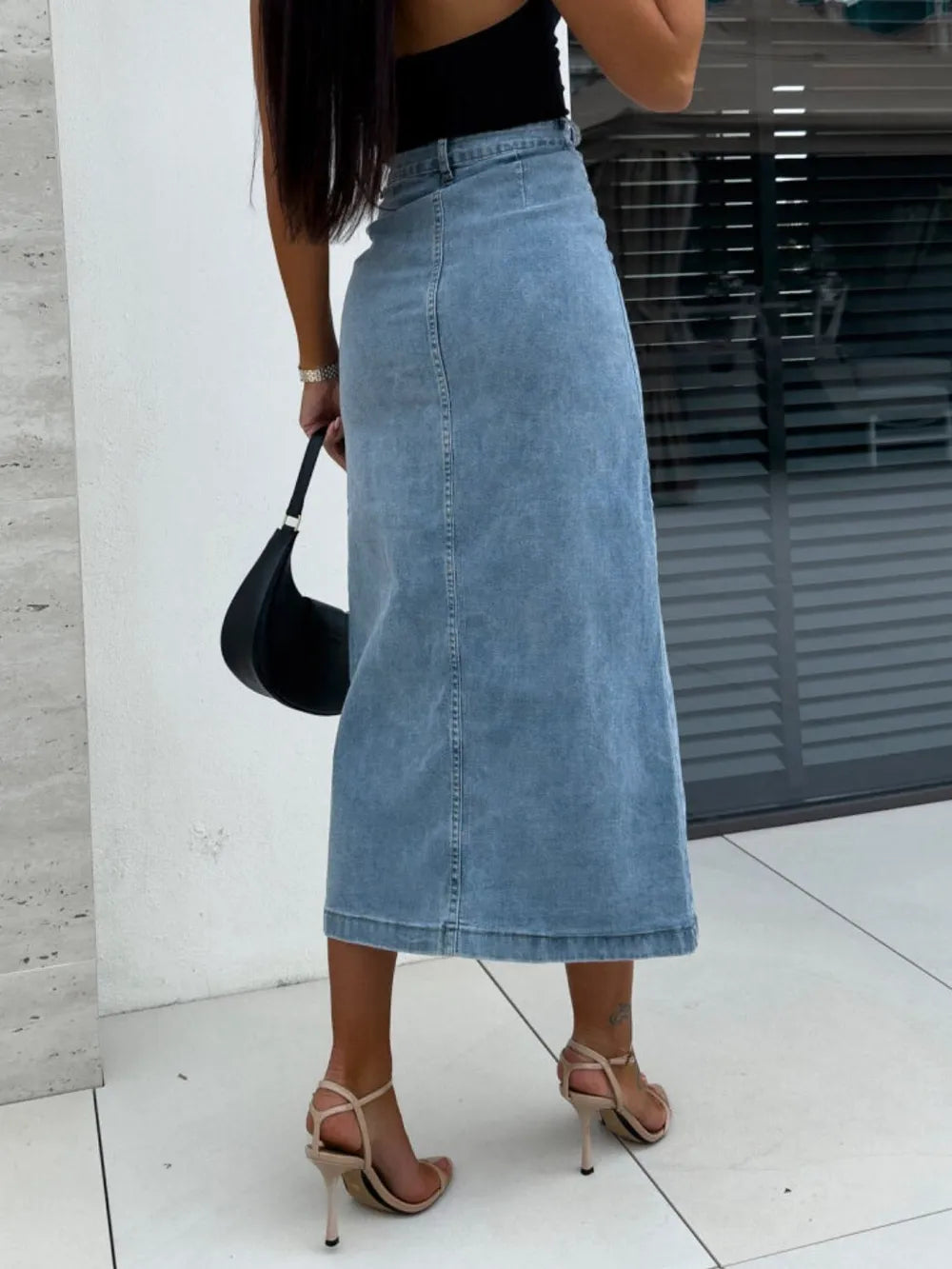Jupe midi en jean