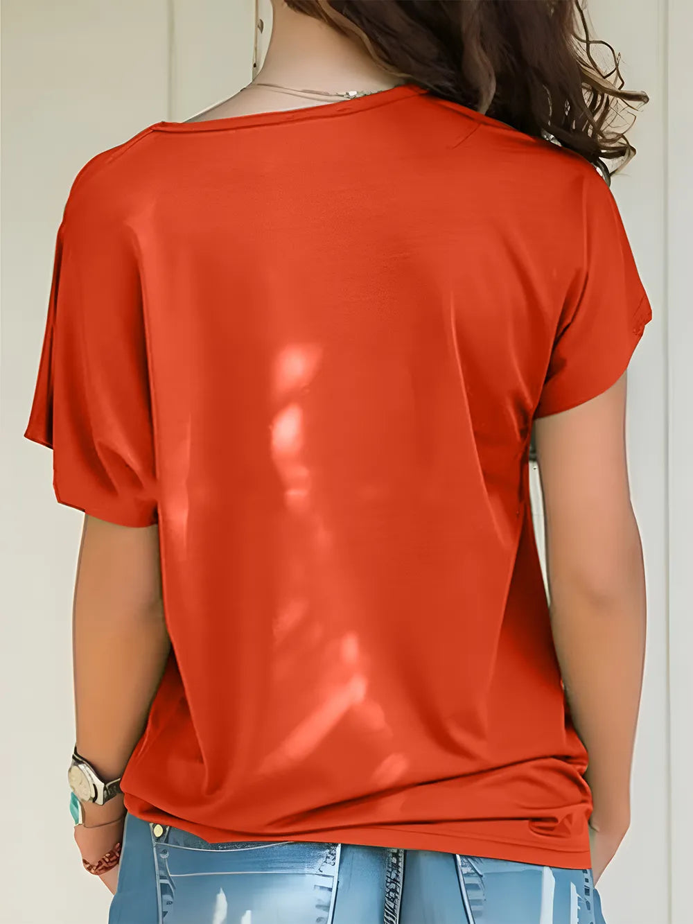 T-Shirt à manches courtes et col asymétrique