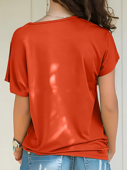 T-Shirt à manches courtes et col asymétrique