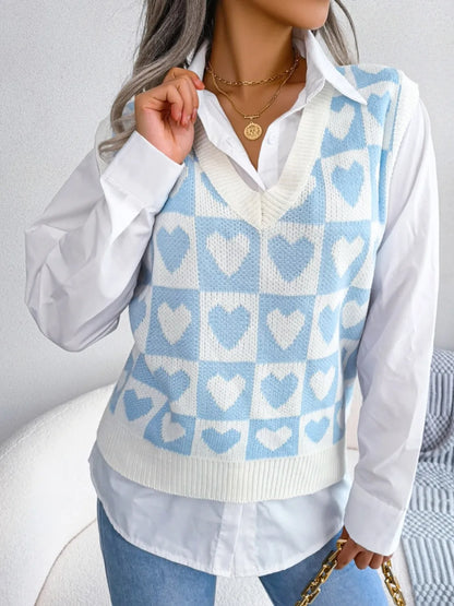 Gilet Basique à Col Rond et Détail Tricoté 💖