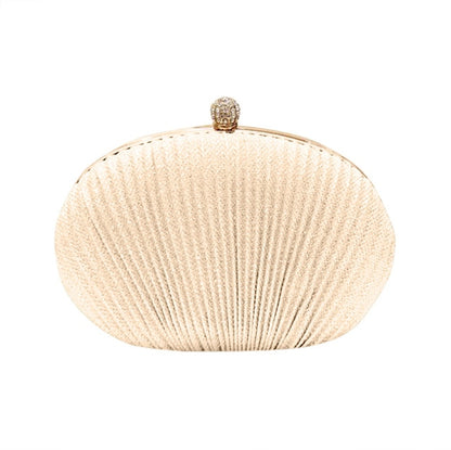 Sac de soirée en cuir, simple, couleur unie, pochette scintillante et plissé