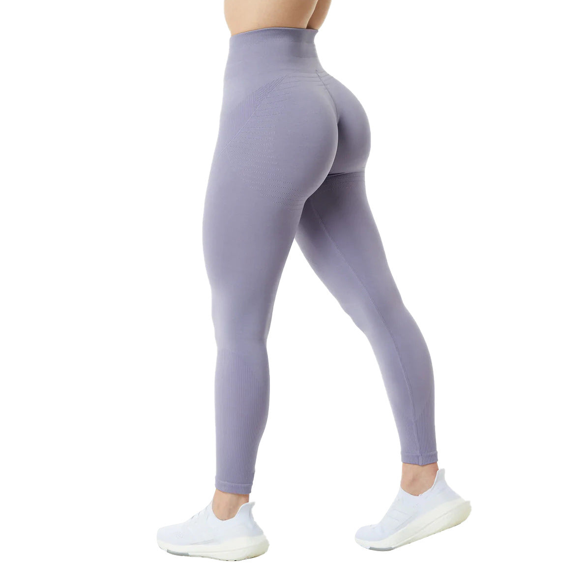 Seamless knitted nylon yoga pants, sexy, slim fit, butt shaping, sweat-absorbent, solid color