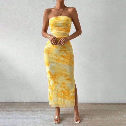 Robe Bandeau Fendue 💃 Chic & Moulante